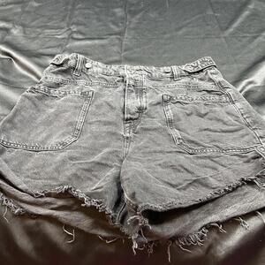 Free People WOMENS black washed jean shorts